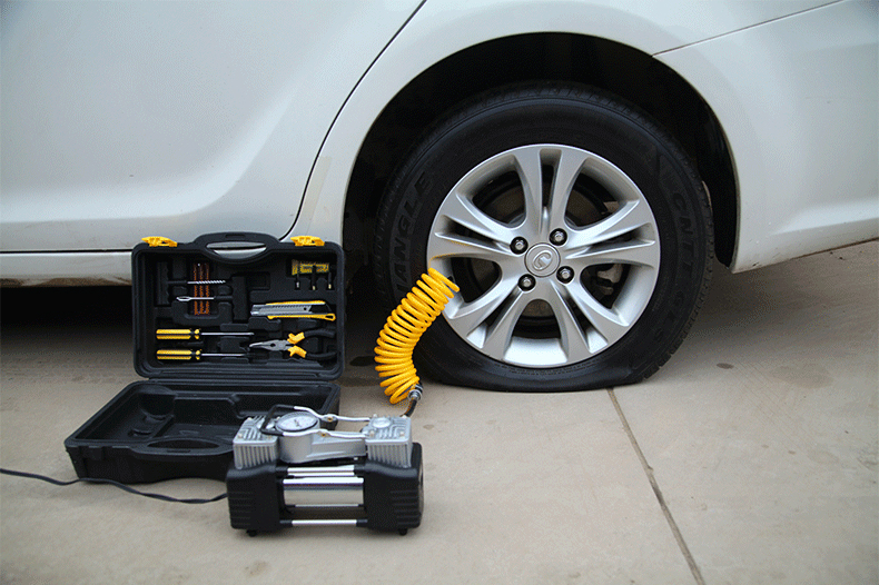 12V Manutenção de Emergência Carro Duplo Cilindro Portátil Rápido Reabastecimento de Ar Pneus Ferramenta Veicular Bomba de Ar Infladores de Pneus