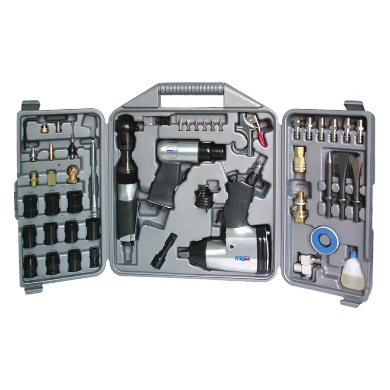 Kit de Ferramentas e Acessórios de Ar 71 Chave de Impacto, Chave de Ar, Esmerilhadeira, Martelo Pneumático, Conexões de Mangueira, Estojo de Armazenamento