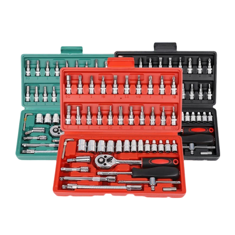 Conjunto de Ferramentas para Reparação de Carros Multi Funcional 46 PCS Conjunto de Chaves Conjunto de Ferramentas Mecânicas Conjunto de Chaves de Soquete Conjunto de Chaves de Fenda Ferramentas para Automóveis