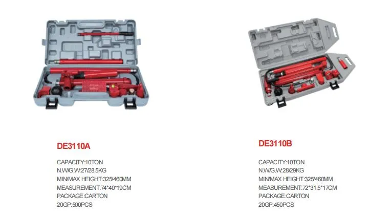 Kit de Reparação de Estruturas de Carroceria em Atacado 10ton Ferramenta Hidráulica Porta-Poder Portátil para Metal de Veículo