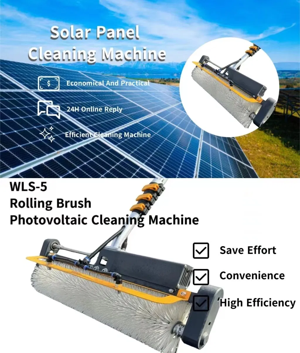 Kit de Escova de Limpeza de Painéis Solares Profissional com 12FT Cabo de Extensão