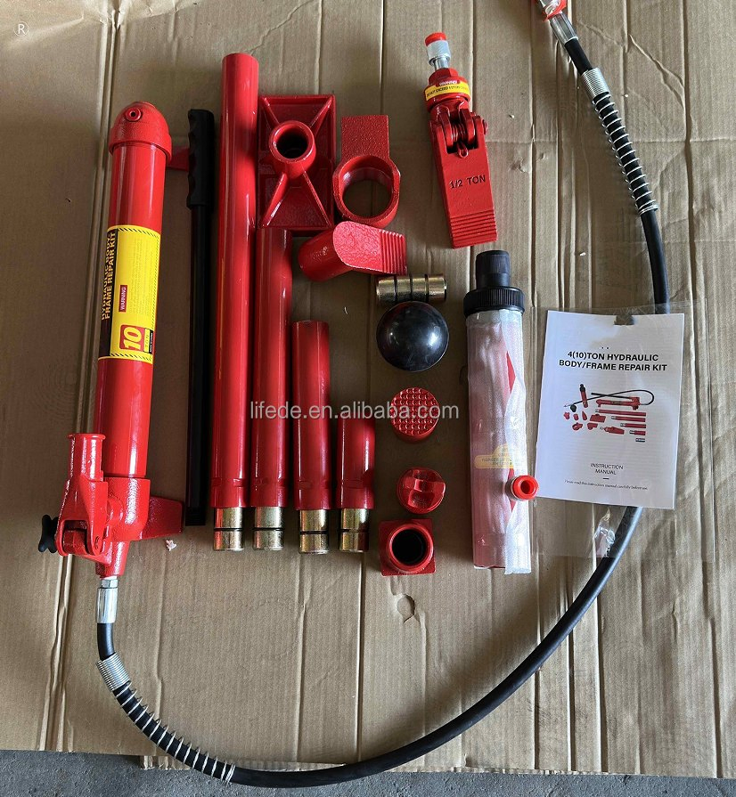 4-Ton Kit de Ferramentas Hidráulico Porta Power para Reparação de Estruturas de Carro com Caixa de Metal ou Estojo de Plástico