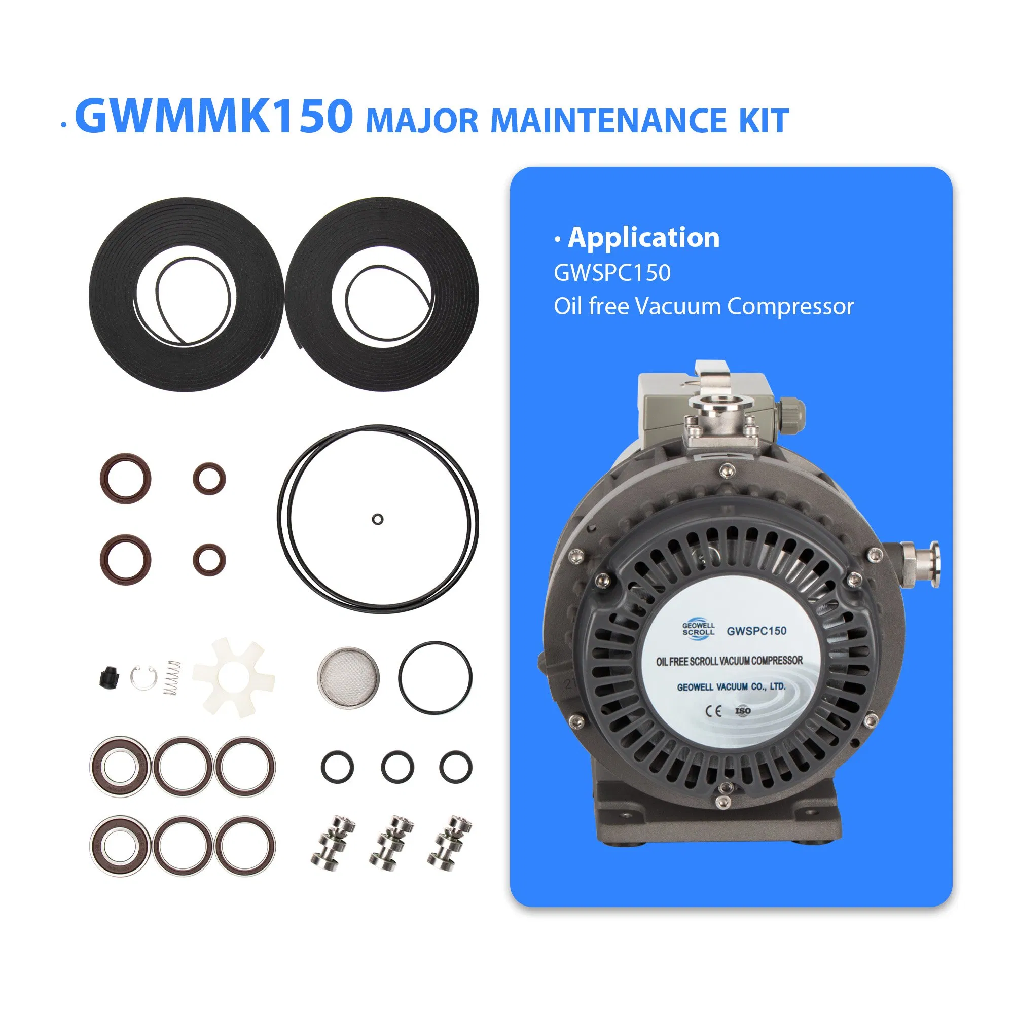 Kit de ferramentas de manutenção GEOWELL GWMMK150 para bomba GWSP ou kit de ferramentas de manutenção GWSPC150 para compressor