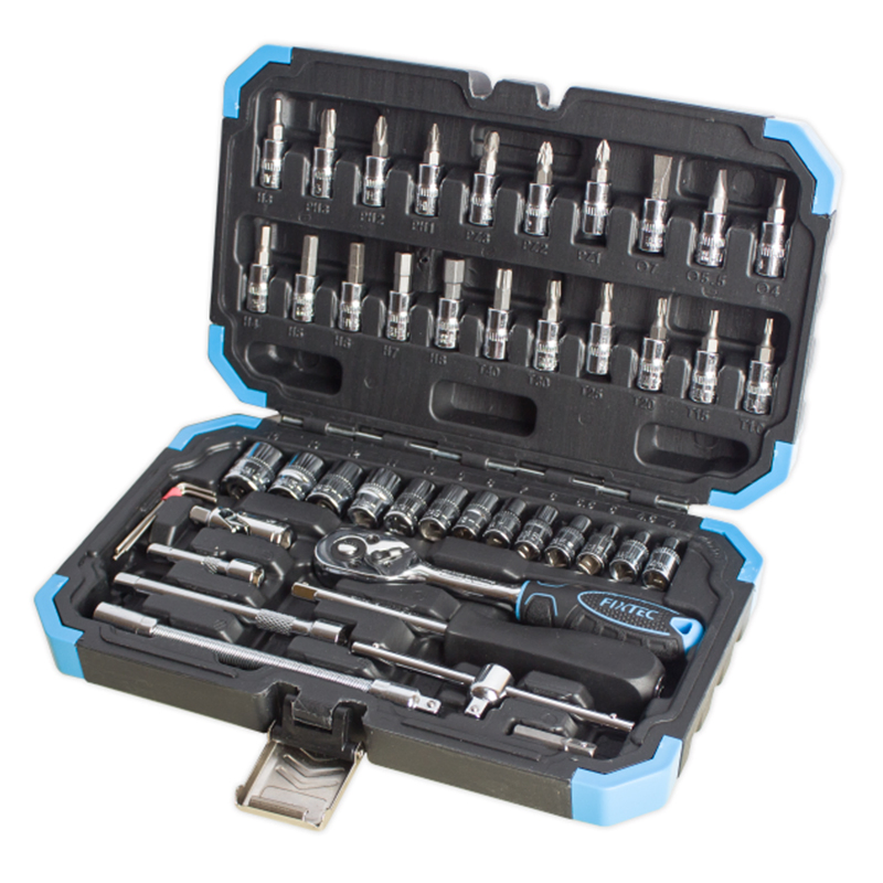 Kit de Reparação Profissional Fixtec 46PCS Conjunto de Ferramentas Mecânicas para Reparação de Carros com Caixa de Plástico