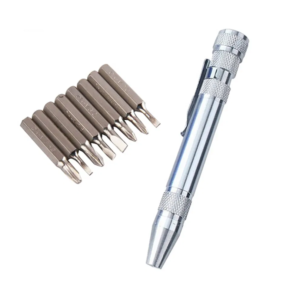 8 em 1 Conjunto de Bits de Chave de Fenda Magnética de Precisão para Pocket Style (Fenda + Phillips), Kit de Ferramentas para Reparação Eletrônica