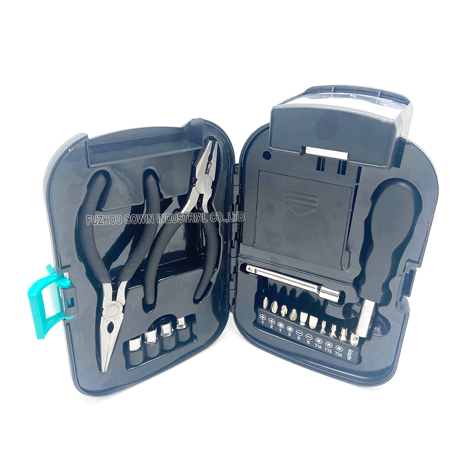 Conjunto de Ferramentas Personalizado 18 para Casa com Kit de Ferramentas para Reparos Manuais e Lanterna LED