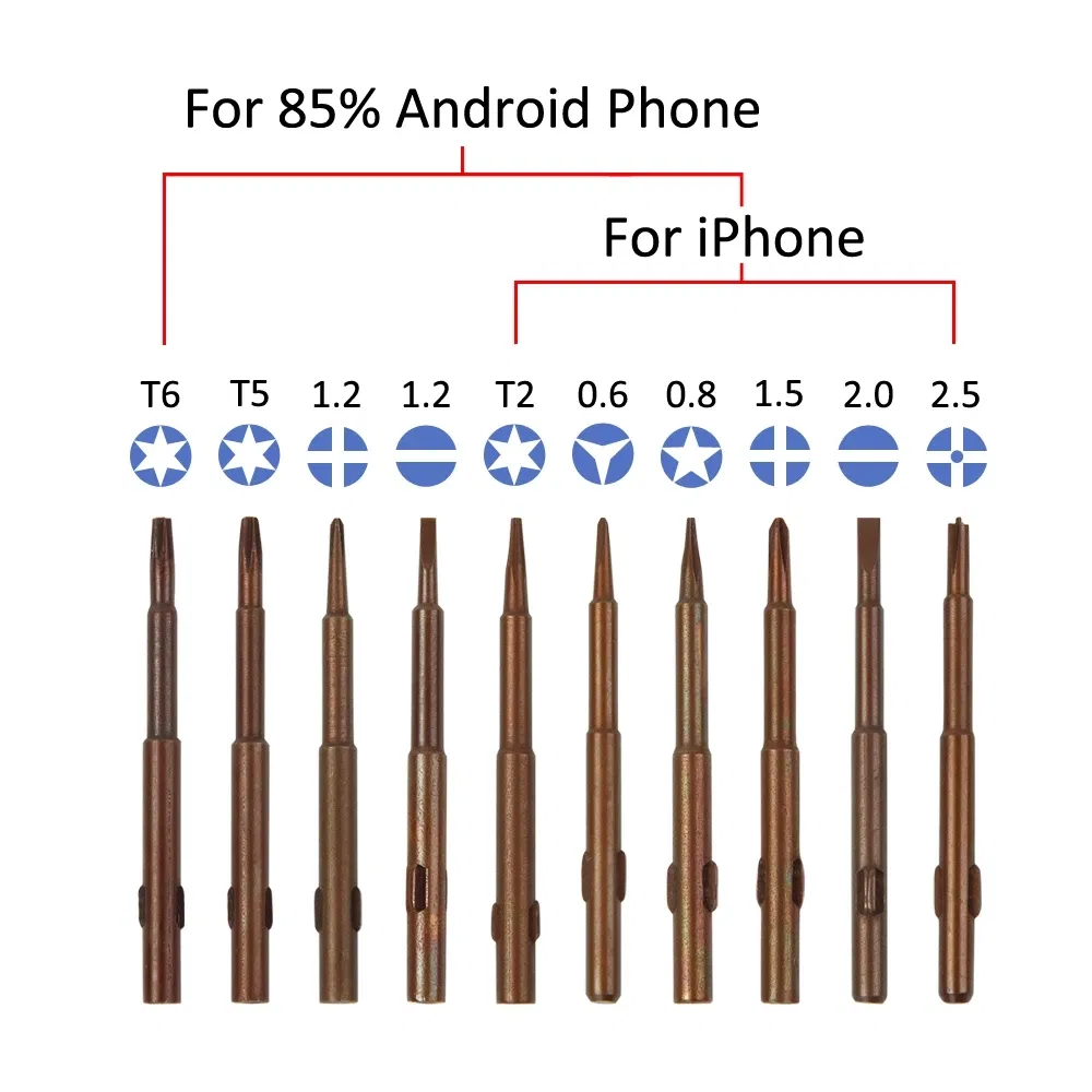 Kit de Reparação com Bits de Chave de Fenda Torx Magnética de Precisão para Desmontagem de Telefone Móvel