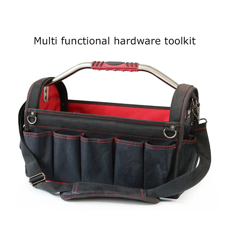 Conjunto de ferramentas para manutenção de aparelhos elétricos com múltiplos bolsos, alça de metal, tecido Oxford de atacado e capacidade de carga