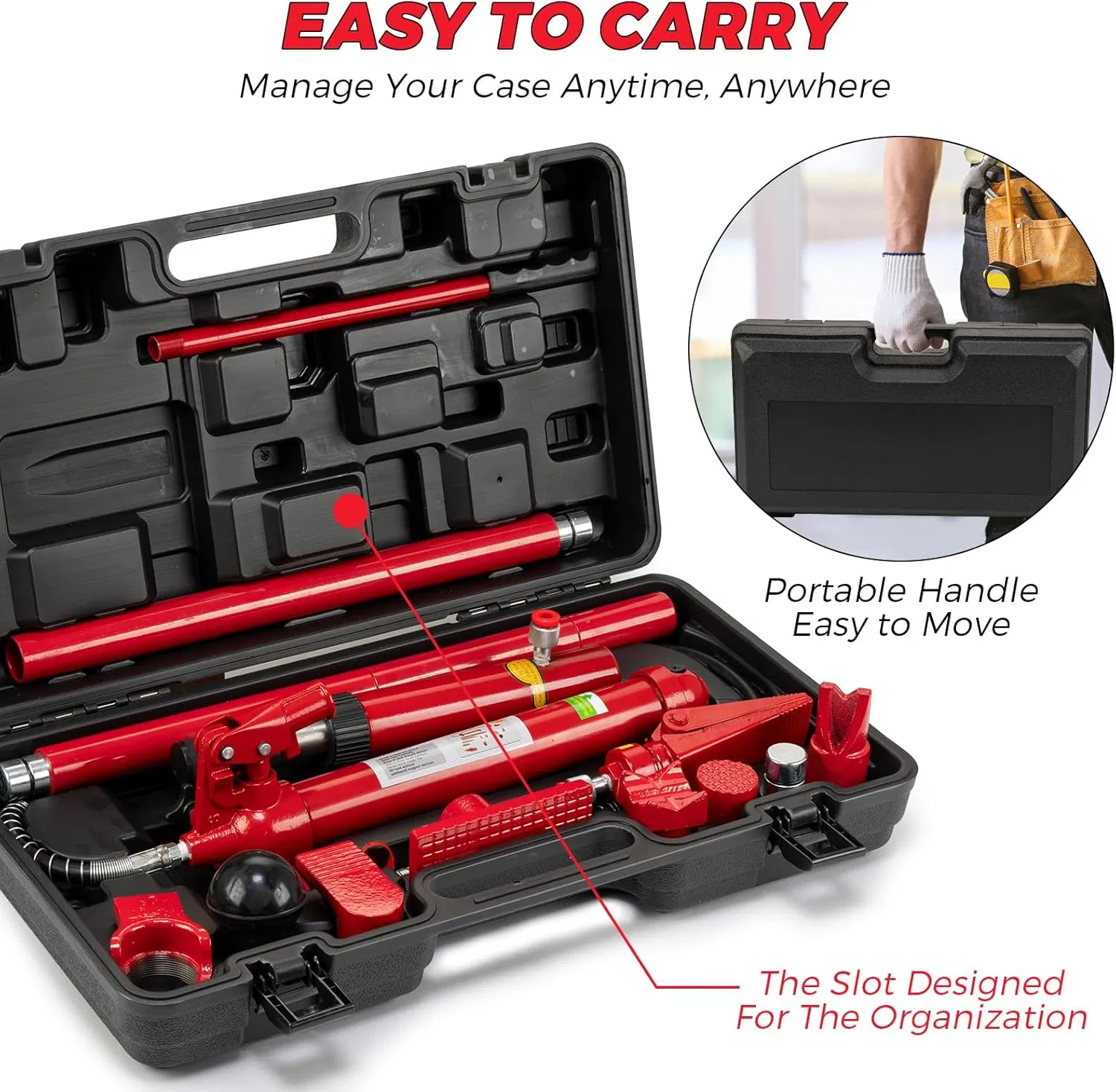 4 Kit de Reparação Ton Porta Power, Kit Hidráulico para Reparação de Carroceria, Ferramentas para Reparação de Estrutura Hidráulica