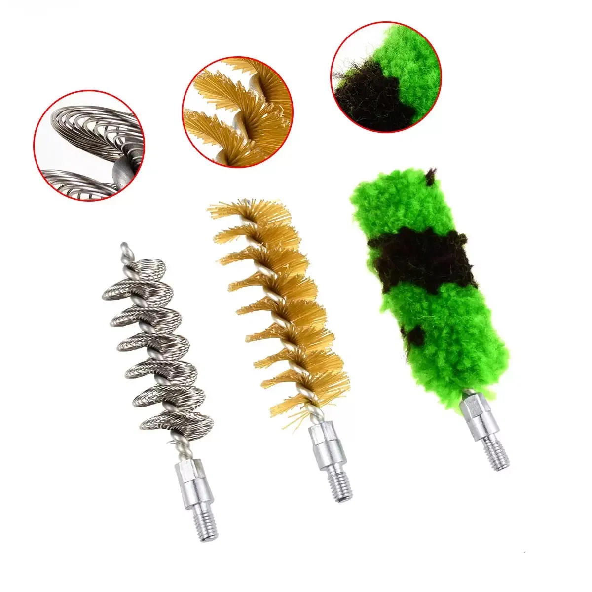 Kit de Ferramentas para Limpeza de Cano de Espingarda ao Ar Livre Remoção de Ferrugem Escova de Tubo