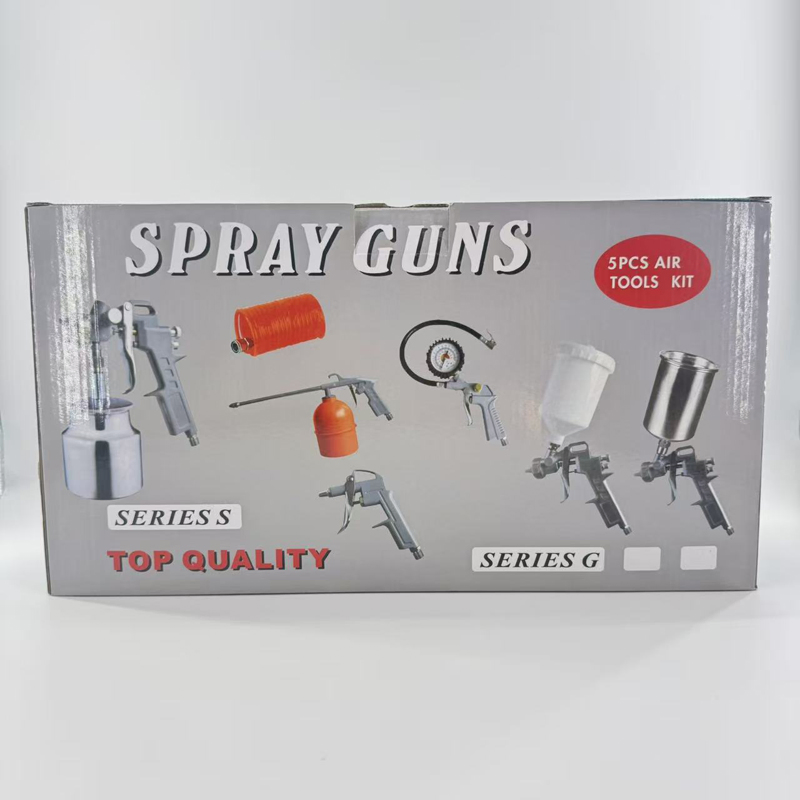 5sets Acessório de Compressor de Ferramenta Profissional Kit de Pistola de Pintura Pneumática para Carro