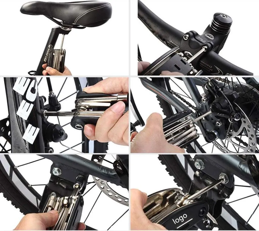 16 em 1 Ferramentas Multifuncionais para Manutenção de Bicicletas Kit de Ferramentas para Reparação de Bicicletas com Chave de Fenda