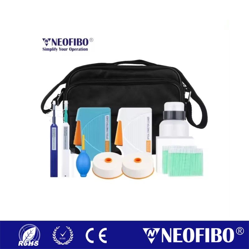 NEOFIBO CK-13CN Caixa de Limpeza com Toalhetes Sem Pelos para Conectores MPO/MTP Ferramentas de Manutenção de Alta Precisão Kit de Limpeza de Fibra Óptica Limpeza de Cassete de Fibra Óptica