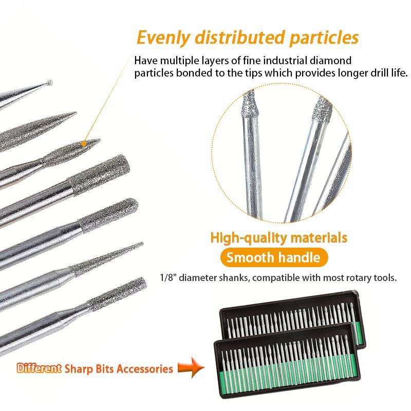 30PCS Conjunto de Brocas de Gravação em Diamante para Ferramenta Rotativa Metal Madeira Router Moagem Gravação Escultura