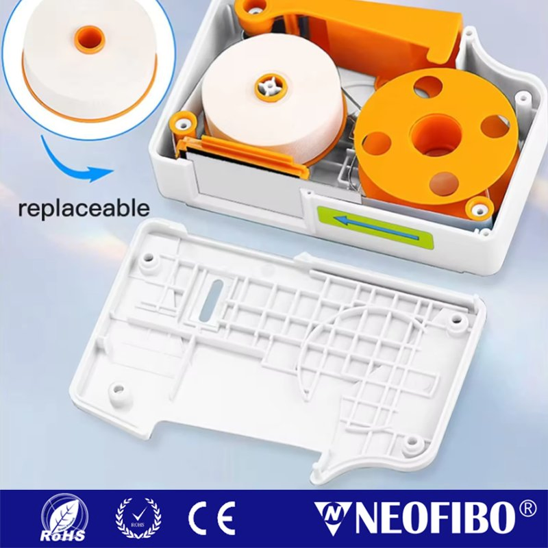 NEOFIBO CK-13CN Caixa de Limpeza com Toalhetes Sem Pelos para Conectores MPO/MTP Ferramentas de Manutenção de Alta Precisão Kit de Limpeza de Fibra Óptica Limpeza de Cassete de Fibra Óptica