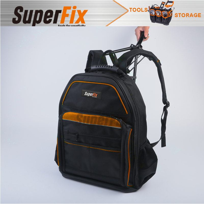 Bolsa de Ferramentas de Grande Capacidade, Base Dura, Poliéster, para Ferramentas Manuais e Alicates, Mochila