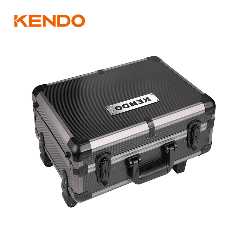 Conjunto de Ferramentas em Caixa de Alumínio Kendo 161PC para Reparos Domésticos e de Carros