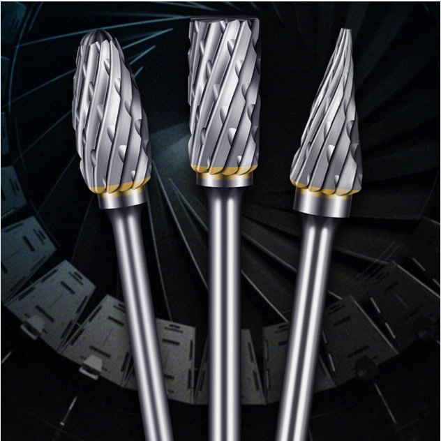 Conjunto de Brocas de Carboneto Compatível com Dremel Milwaukee 1/8" Haste 10PCS Kit de Ferramentas de Arquivo Rotativo Acessórios para Moedor de Die