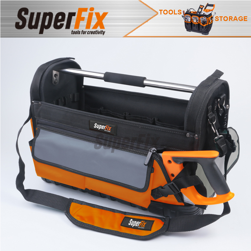 Bolsa de Nylon com Design Aberto, Alça Tubular Confortável, Forma Quadrada de Kit de Ferramentas