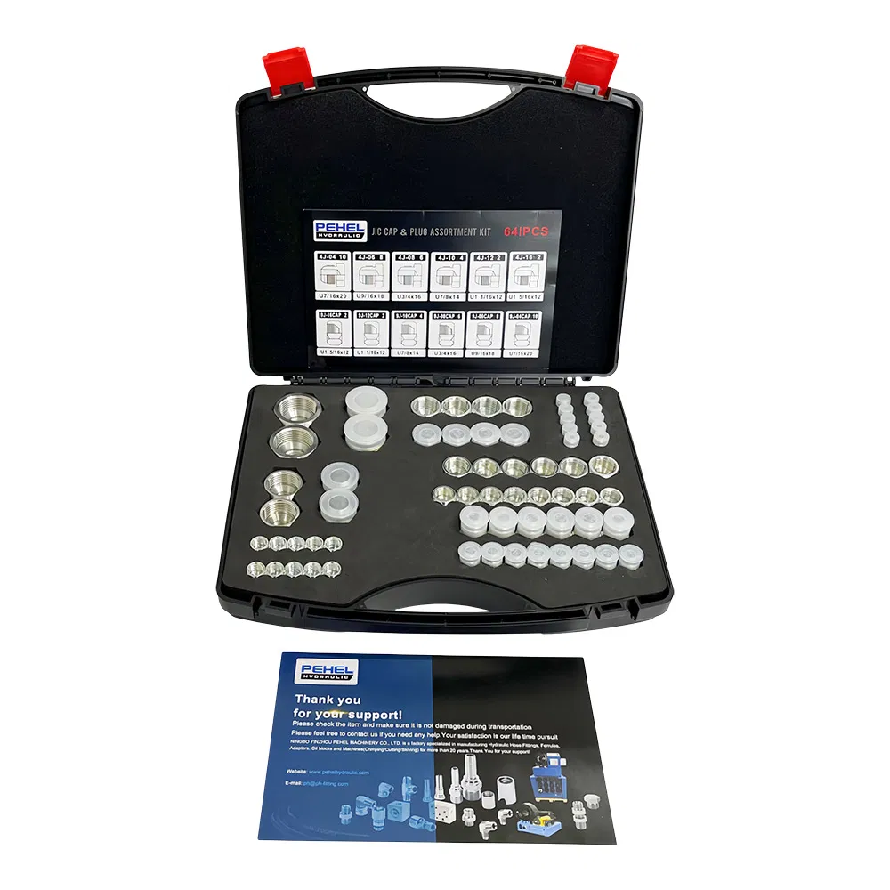 Kit de Plugue e Tampa Jic Hidráulico 64PCS para Ferramentas de Reparação de Mangueiras ISO9001