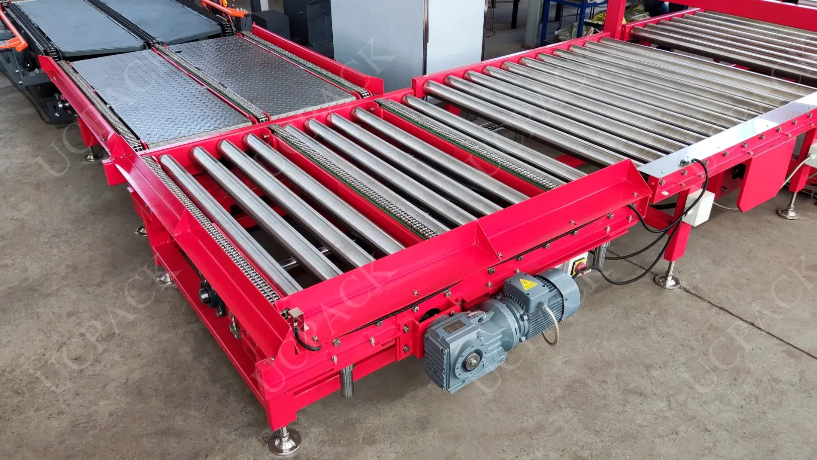 Heavy Duty Pallet Pop-up Roller Transfer Conveyor for 2-Way Pallets