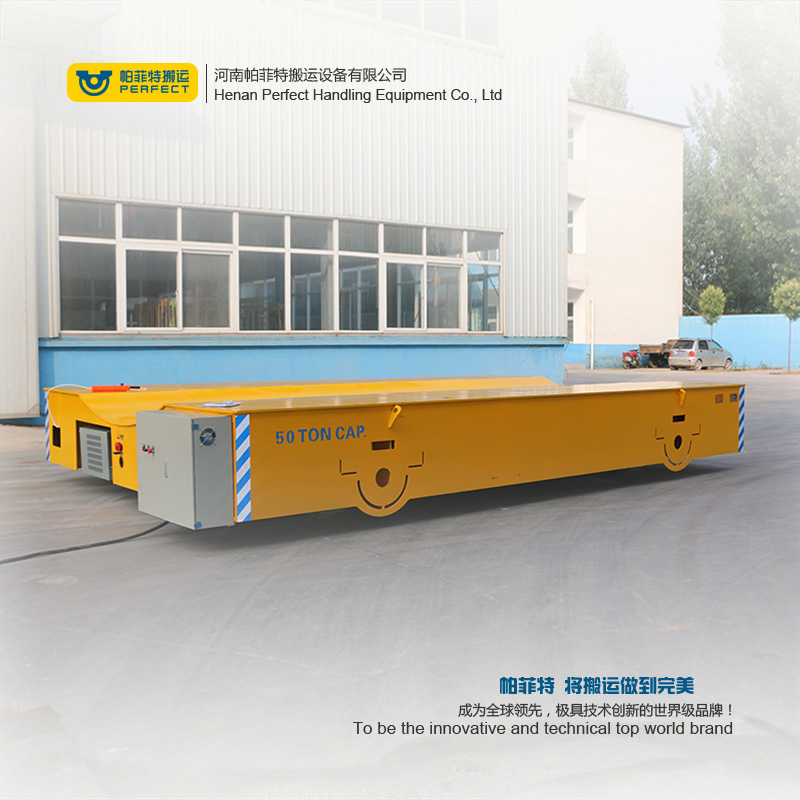 Heavy Duty Steel Pipes Rail Powered Transfer Cart Equipment