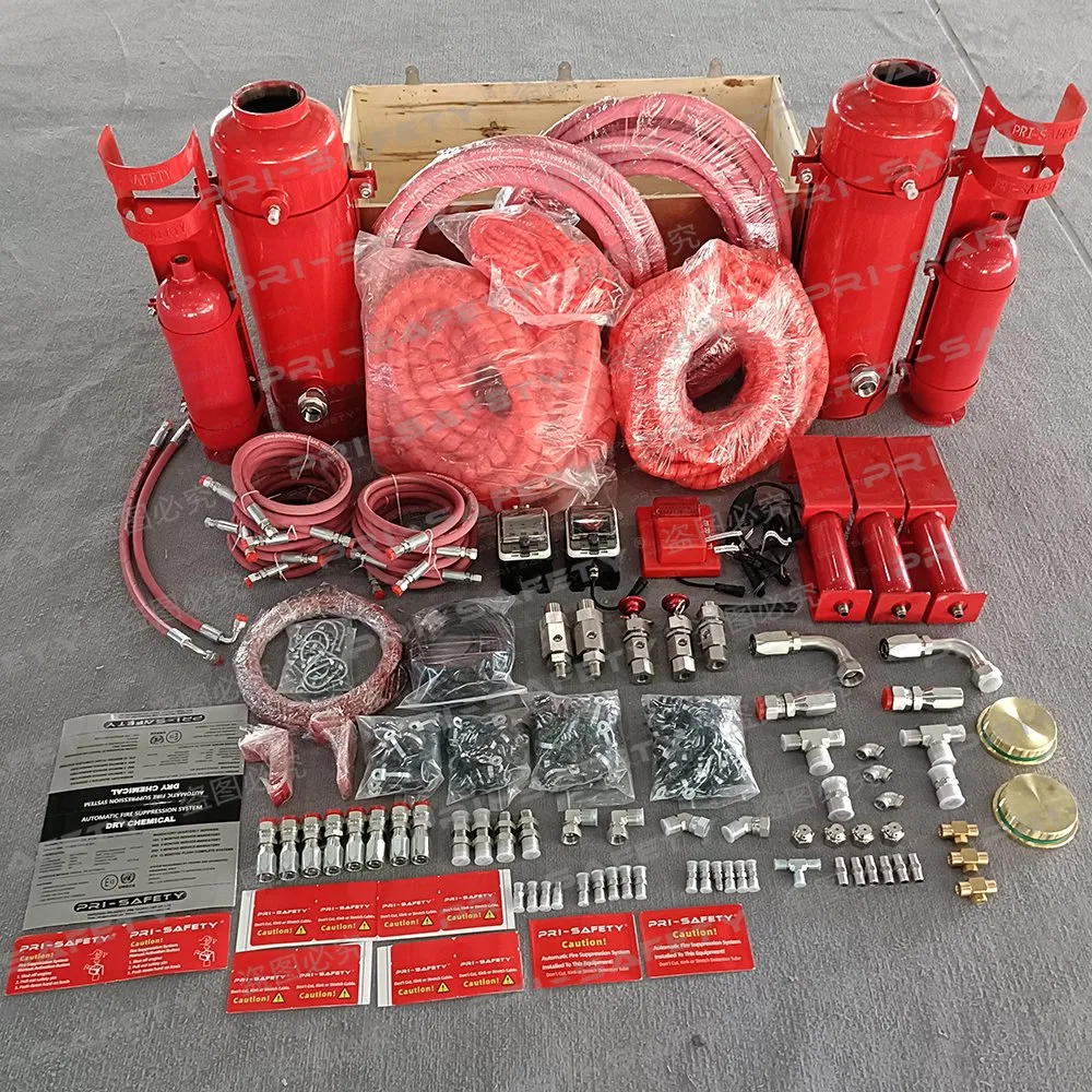 Cartridge Type Vehicle Fire Suppression System for Underground Mining Equipment 25kg Dry Powder Vehicle Fire System Haul Trucks Ultra-Class Trucks