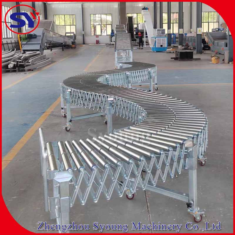 Heavy Duty Telescopic Gravity Roller Conveyor for 20" 40" Container Unloading