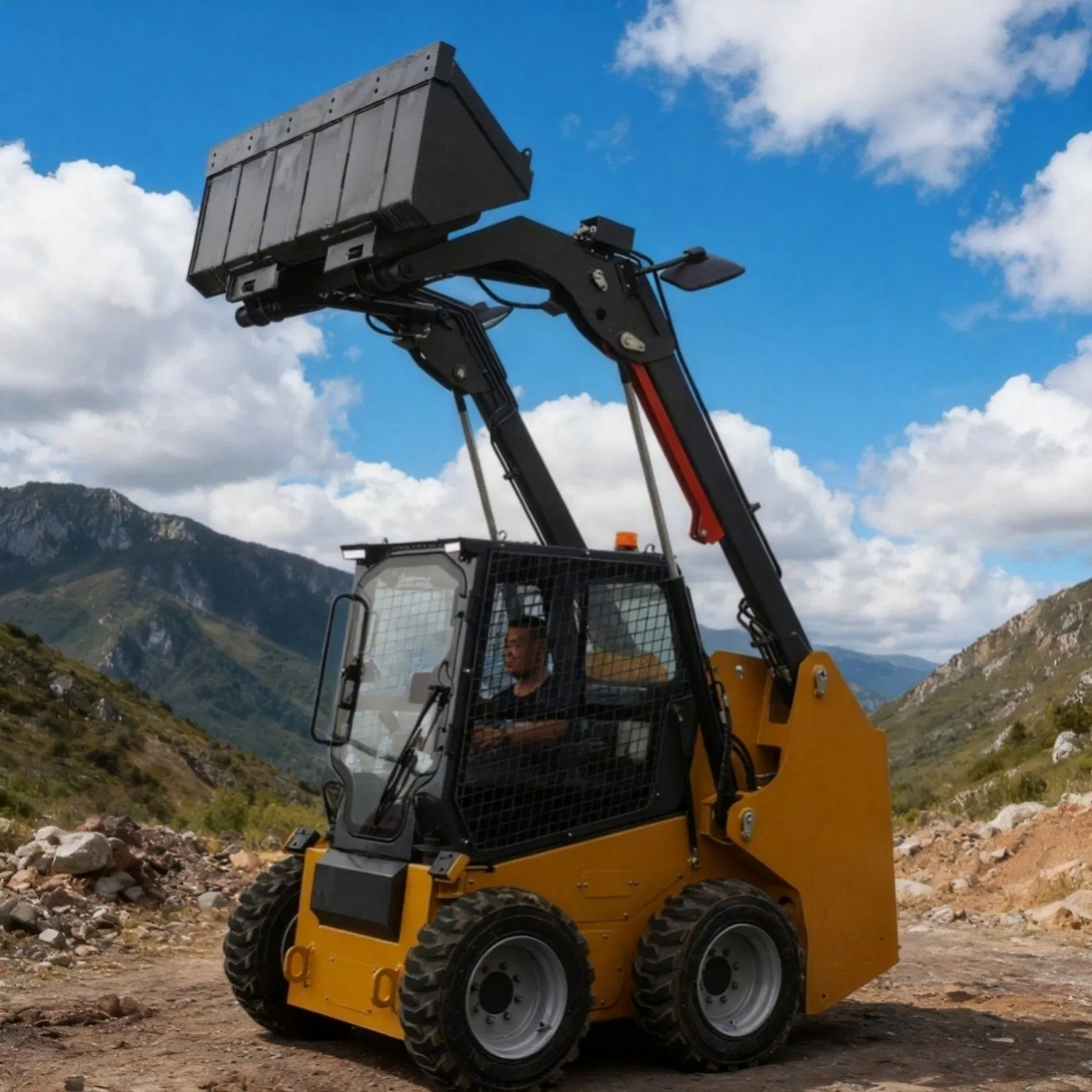 Model S55 Durable Skid Steer for Bridge Approach Work and Highway Shoulder Maintenance with Quick Attachment System for Various Tools