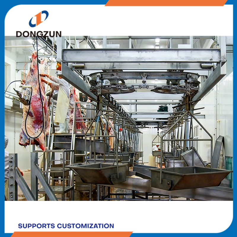 Heavy Duty Corrosion Resistant Red White Offal Synchronized Inspection Conveyor Slaughter Line