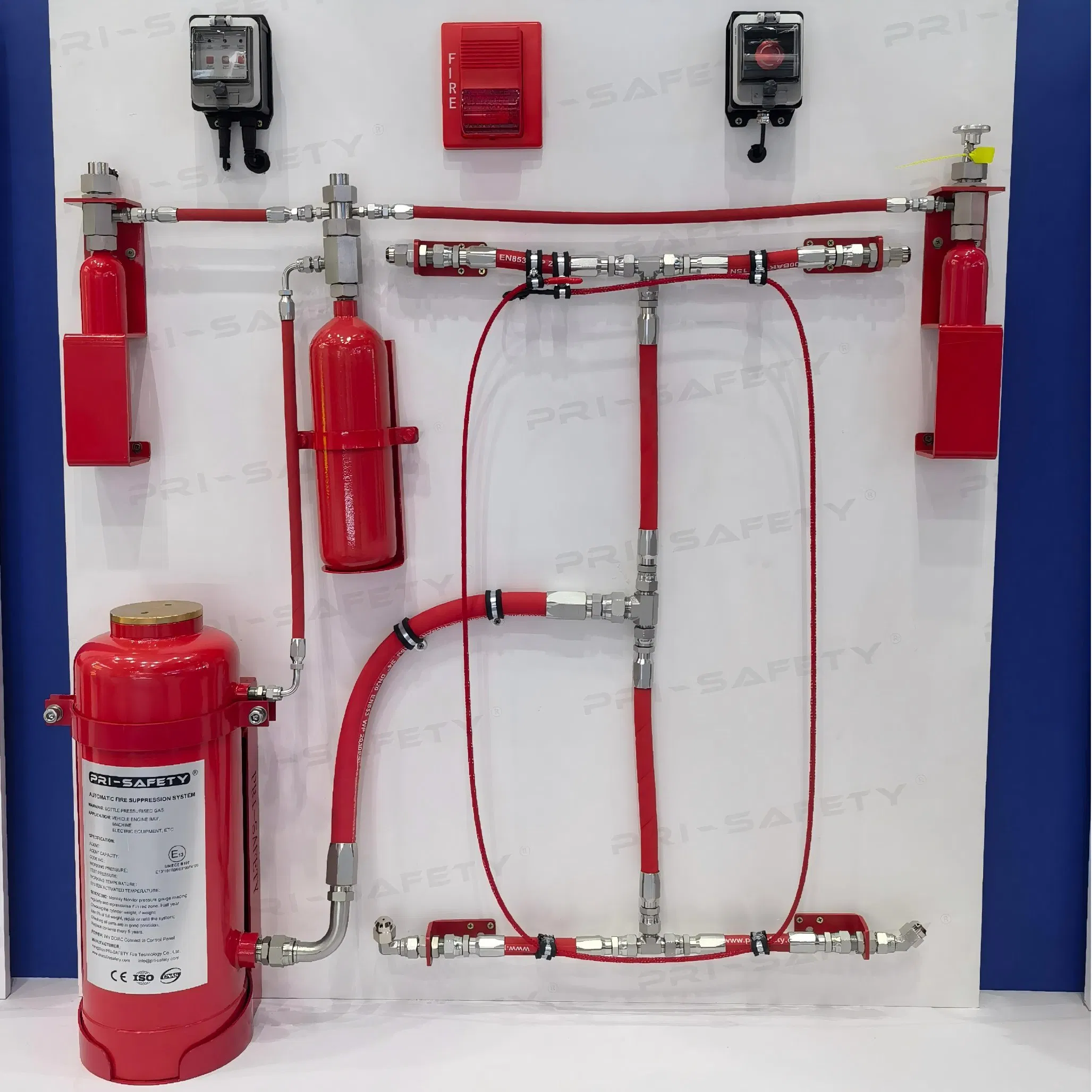 Cartridge Type Vehicle Fire Suppression System for Underground Mining Equipment 25kg Dry Powder Vehicle Fire System Haul Trucks Ultra-Class Trucks