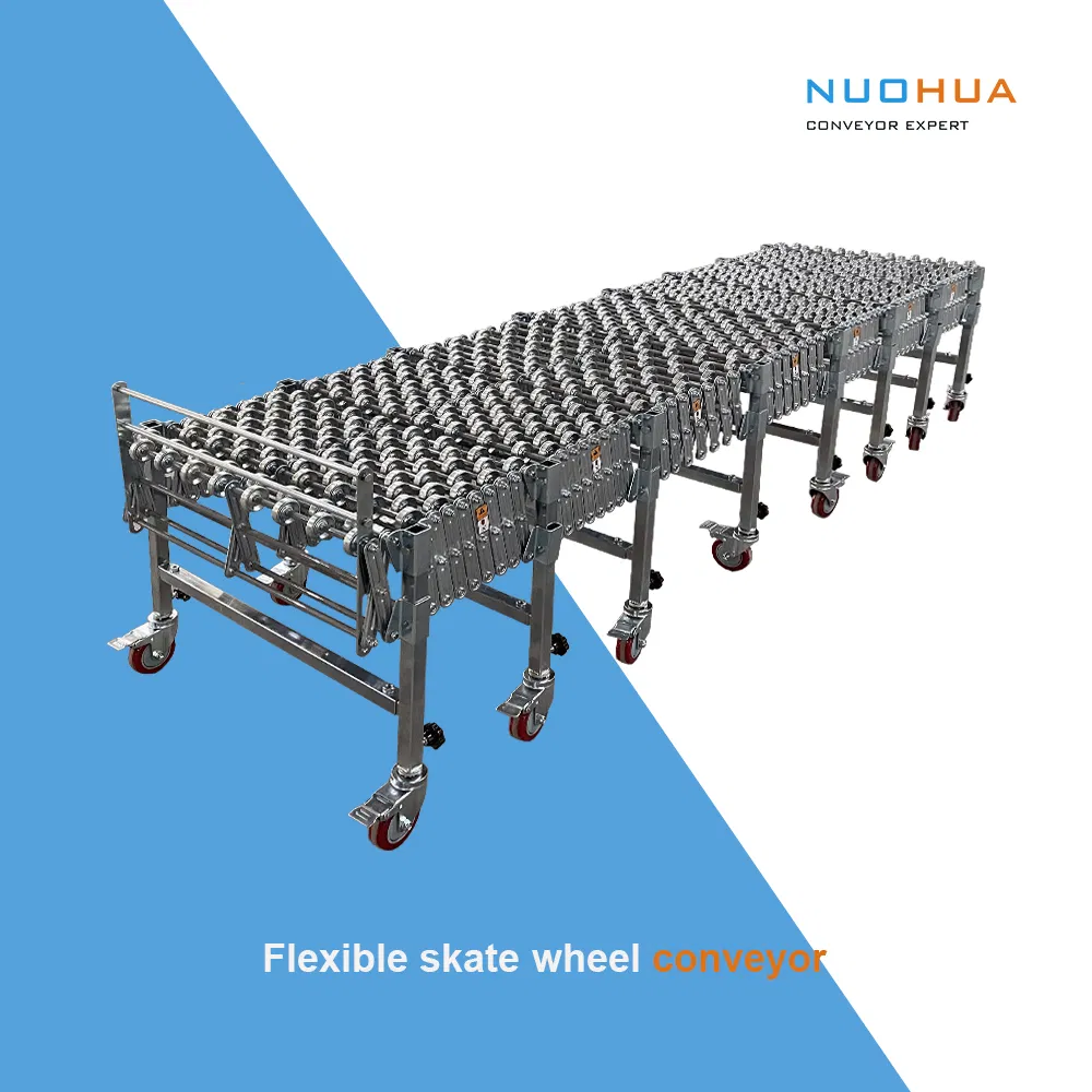 Heavy Duty Skate Wheel Roller Gravity Conveyor Flexible Expandable Telescopic Loading Conveyor