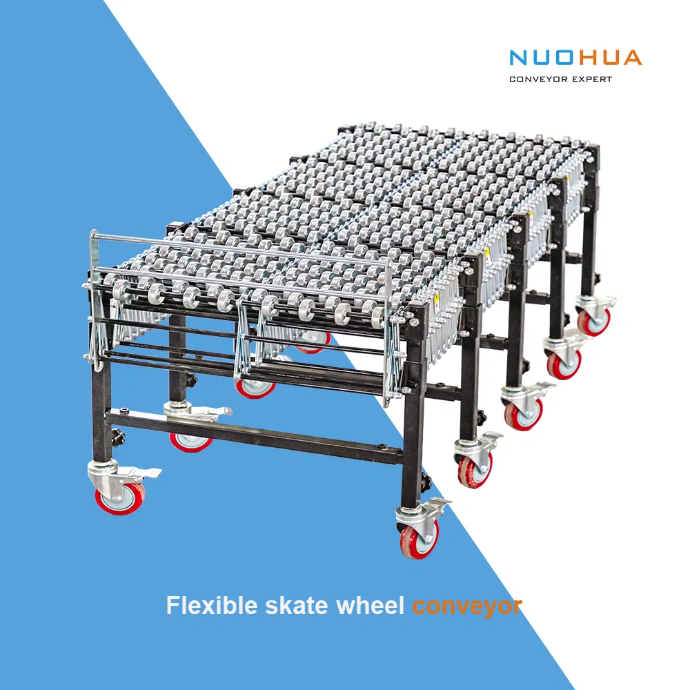 Heavy Duty Skate Wheel Roller Gravity Conveyor Flexible Expandable Telescopic Loading Conveyor