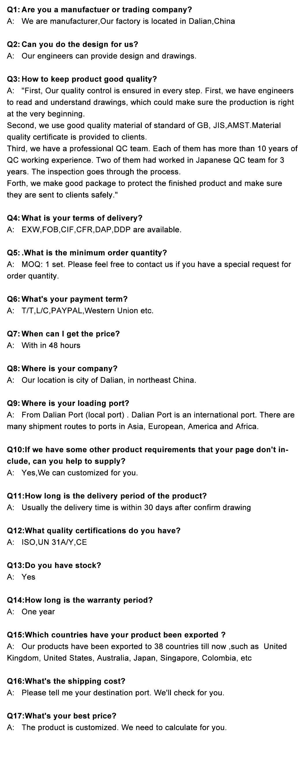 Detailed Technical Specifications