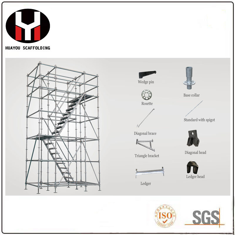 Vertical Standard with Spigot Ledger HD/Pre-Galvanized Steel Ringlock Scaffolding Systems for Sale