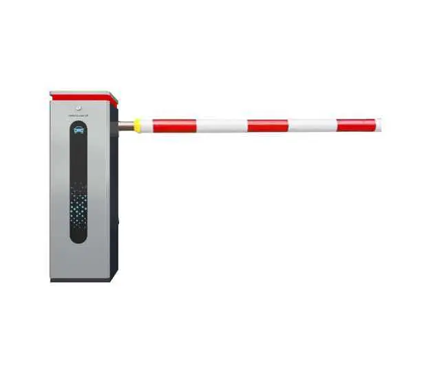 Barrier gate with silver foam round boom