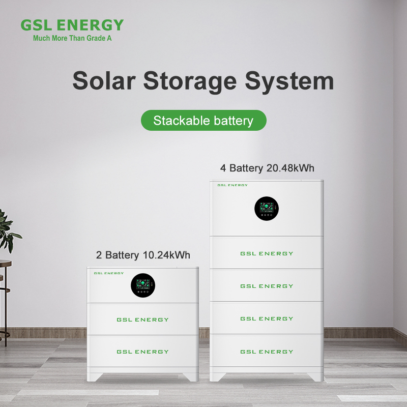 GSL ENERGY 10kWh Solar Battery With 5kva Inverter All in One System ESS 51.2V Low Voltage 100Ah LFP Plug Play 10 Years Warranty