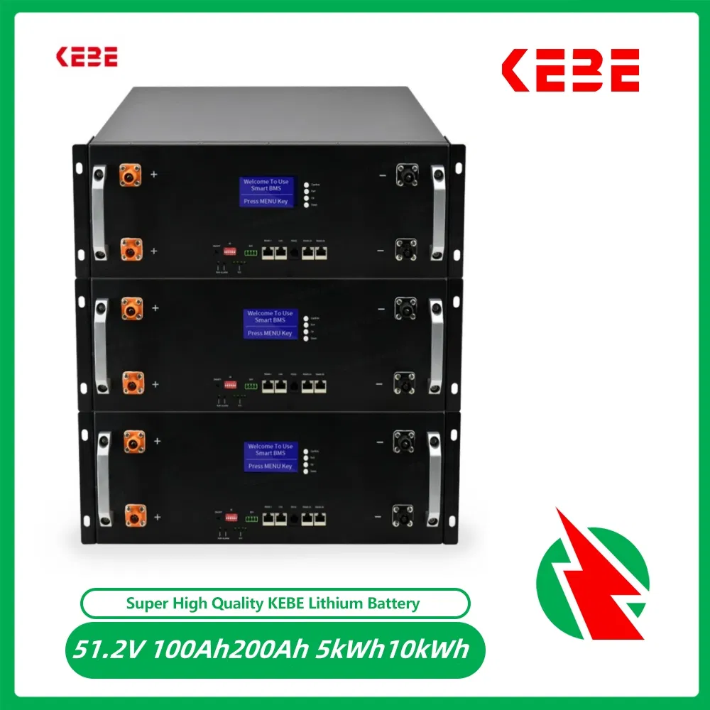 10kwh Lithium Ion Battery 51.2V200ah Solar Power Energy Storage Rack Mounted Deep Cycle LiFePO4 Rechargeable Battery
