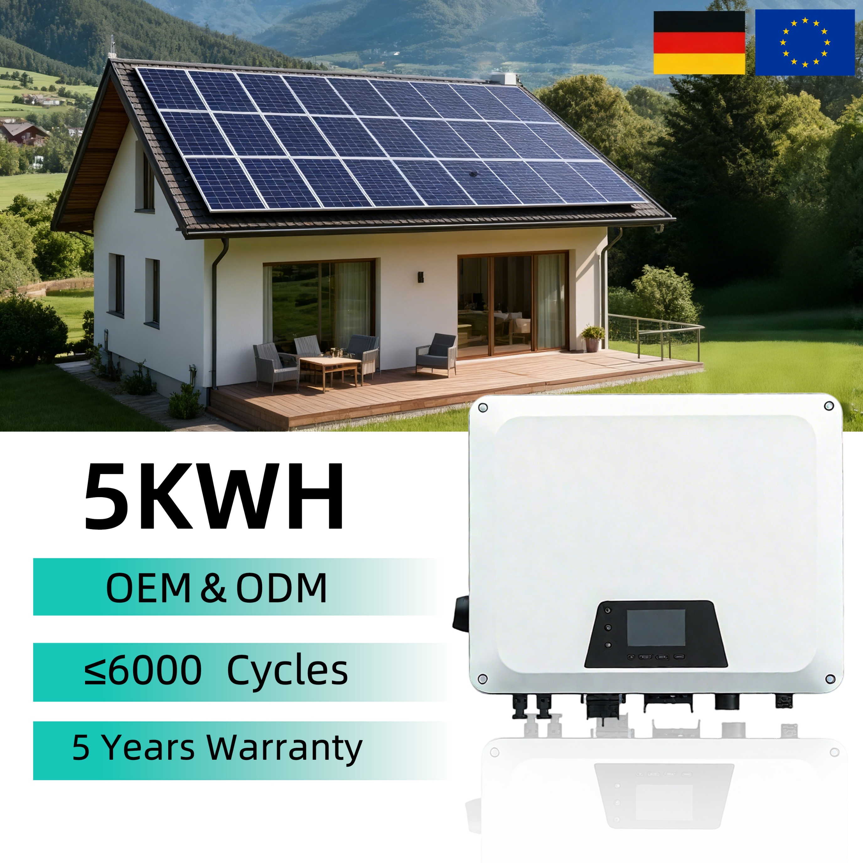 Low Voltage Container Energy Storage System Battery 5.12kWh LiFePO4 IP65 Solar Energy Storage System for Home Use