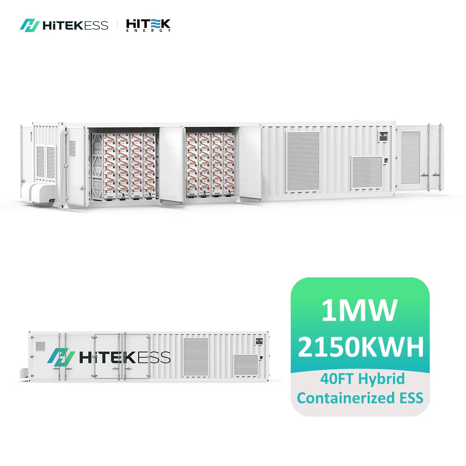Hitek Energy 1MW-10MW Smart Industrial Commercial Energy Storage System Smart EMS PCS 40FT on &amp; off Grid Hybrid 500kw 1MW 2mwh Solar System Connection