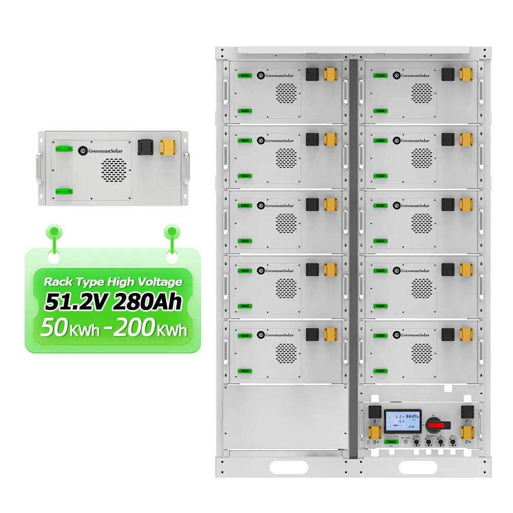 Industrial Commercial Energy Storage System Rack 307.2V 409.6V 512V 768V 50kwh 100kwh 500kwh High Voltage Solar LiFePO4 Lithium Iron Phosphate Battery