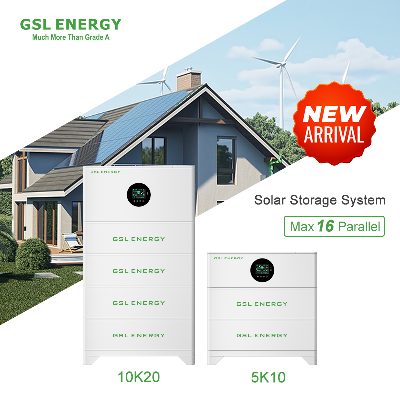 GSL ENERGY 10kWh Solar Battery With 5kva Inverter All in One System ESS 51.2V Low Voltage 100Ah LFP Plug Play 10 Years Warranty