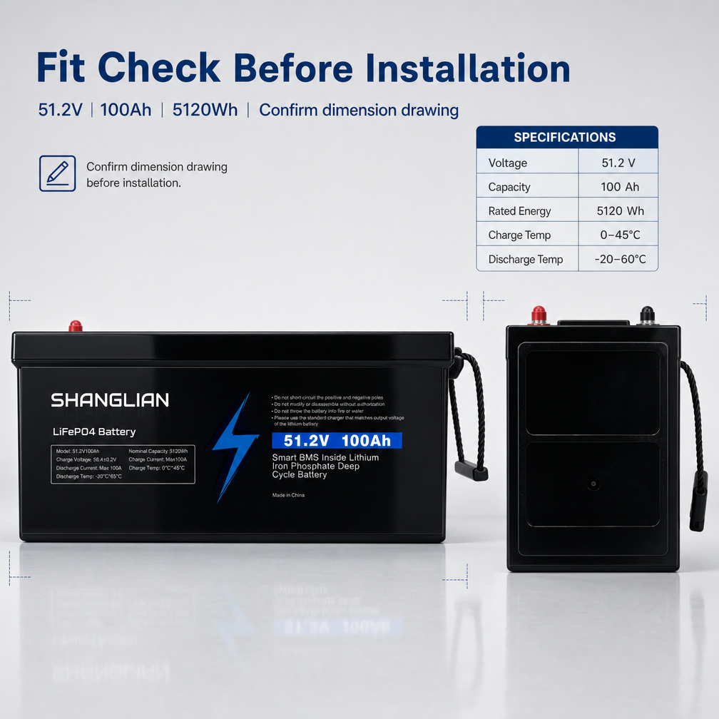 5120Wh 5.12kWh 100Ah/200Ah/300Ah 48V/51.2V LiFePO4 Lithium Ion Battery 6000 Cycles for RV Boats Home Energy Solar