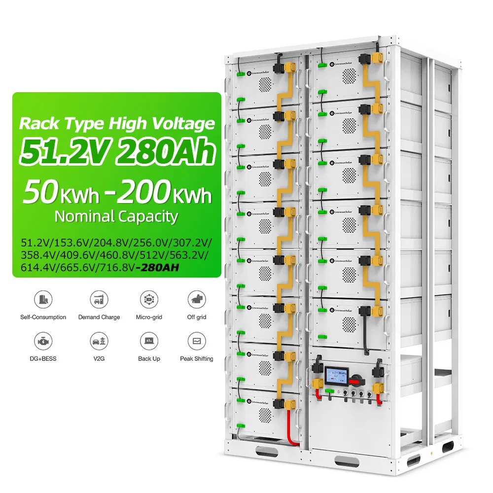 Industrial Commercial Energy Storage System Rack 307.2V 409.6V 512V 768V 50kwh 100kwh 500kwh High Voltage Solar LiFePO4 Lithium Iron Phosphate Battery