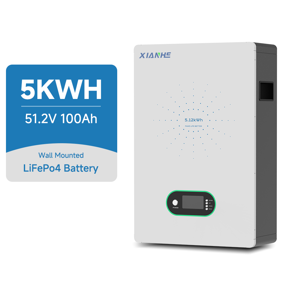 Low Voltage LiFePO4 Solar Battery | 2.5kWh 5kWh 7.5kWh Wall-Mounted Home Energy Storage with 100Ah IP20 Protection