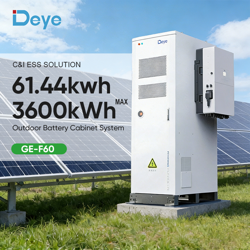 Deye Ge-F60 Ess Battery Cabinet High Voltage 360kwh 50kw Bess Solar Cabinet Battery for C&I Energy Storage