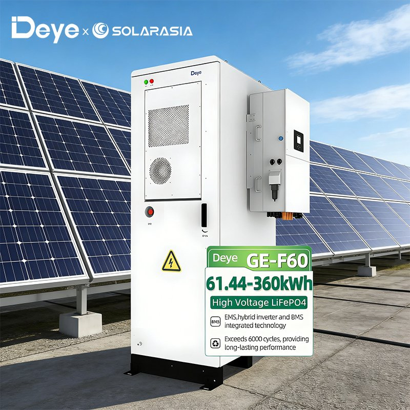 Deye Ge-F60 Ess Battery Cabinet High Voltage 360kwh 50kw Bess Solar Cabinet Battery for C&I Energy Storage