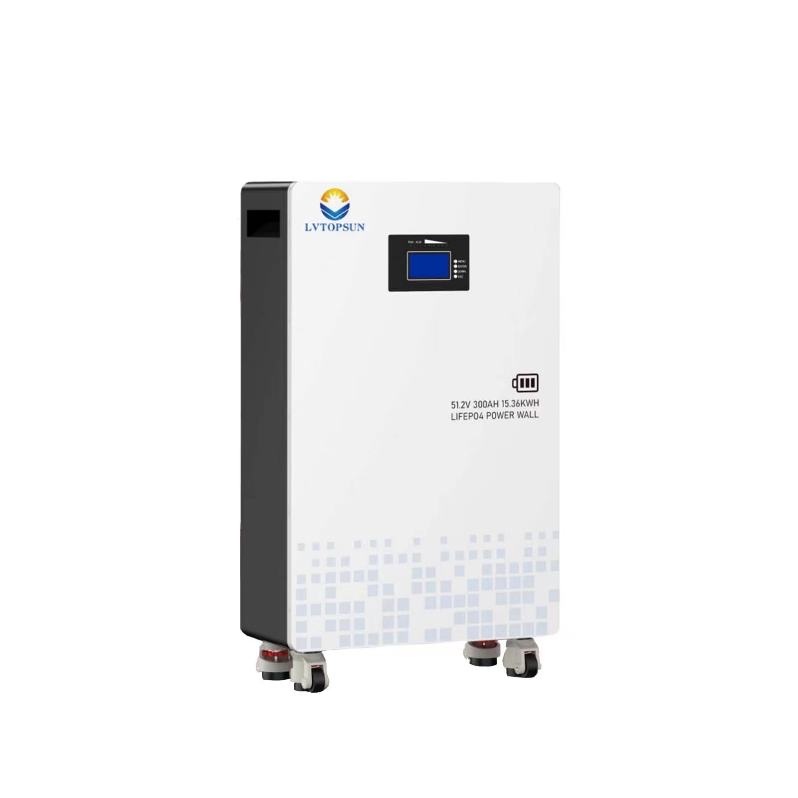 LVTOPSUN Lifepo4 51.2 V Solar and Battery Storage 48v 15kwh 300ah Battery Lithium Batteries Easy to Move with Wheels