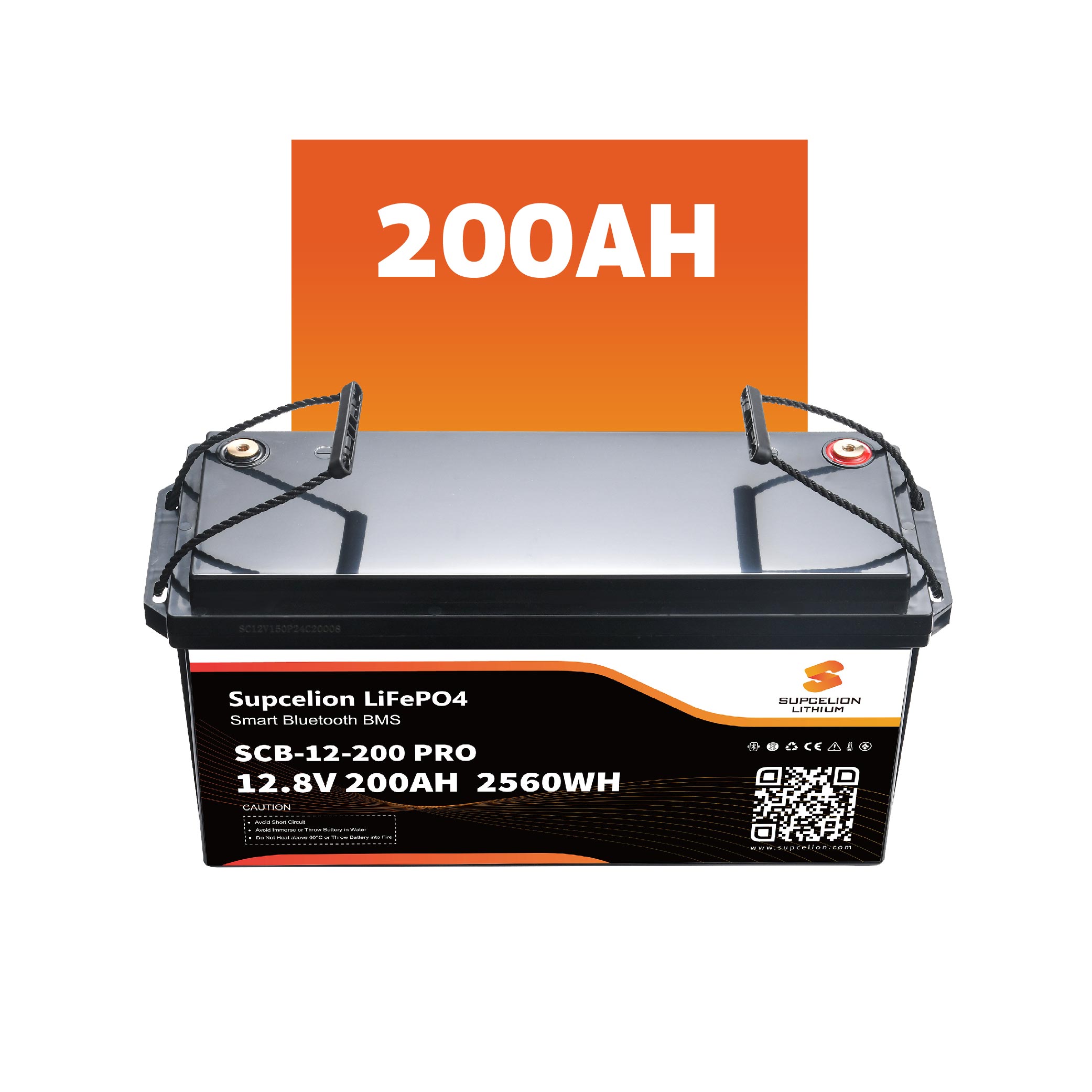 Deep Cycle 12V 24V 48V LiFePO4 Battery Packs 200Ah BMS Solar Smart Heating Bluetooth 4.0 IP65 Protection 5-Year Warranty