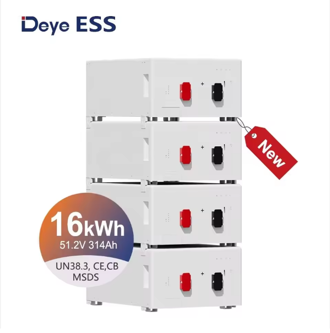 High-Capacity Deye SE-F16 LiFePO4 Solar Storage Battery 16kWh 51.2V 314Ah Stackable Low Voltage for Home